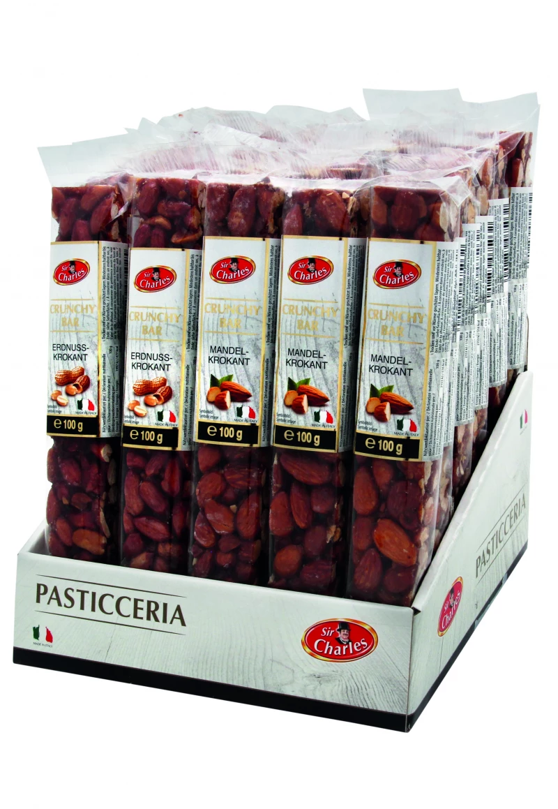 Mandel- und Erdnuss-Krokantriegel - Thekendisplay 30 Stück